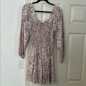 Pleated Long Sleeve Sundress